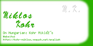 miklos kohr business card